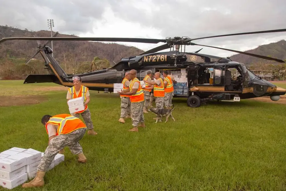 loading water onto helicopter